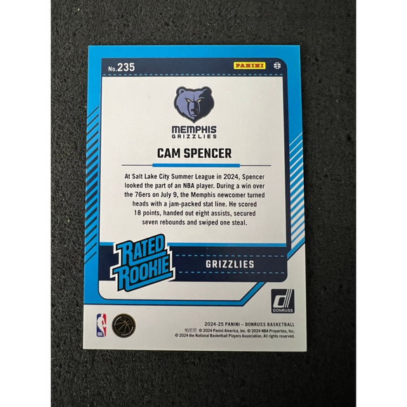 Cam Spencer - 2024-25 Donruss - Holo Red Laser #99/99 *Bookend* - Picture 2 of 2